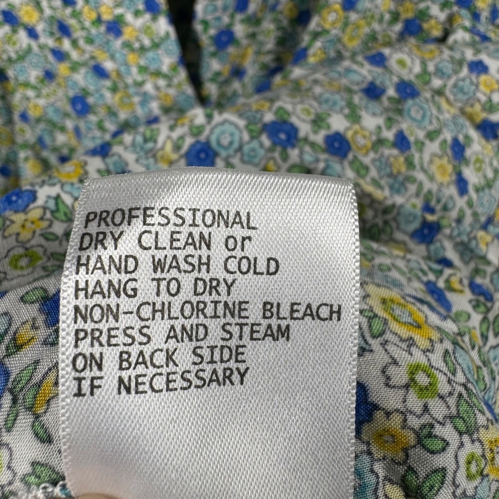 Jones New York Blouse Blue Yellow Floral 3/4 Sleeve Rayon Top Womens 1X - Picture 11 of 11